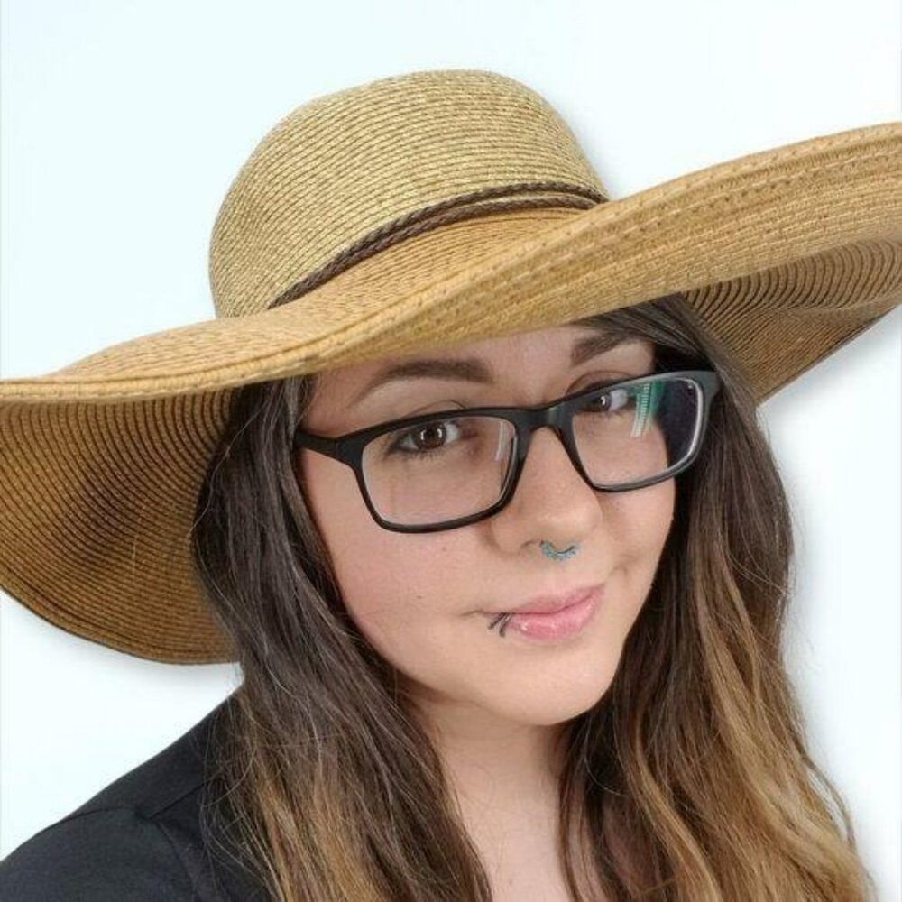 ⚡️Floppy Wide Brim Sun Hat Braided Cottage Coastal Boho Beach Resort Summer 1